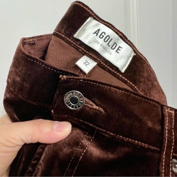 New AGOLDE Nico High Rise Slim Boot in Chocolate Milk Size 32 - Picture 10 of 16